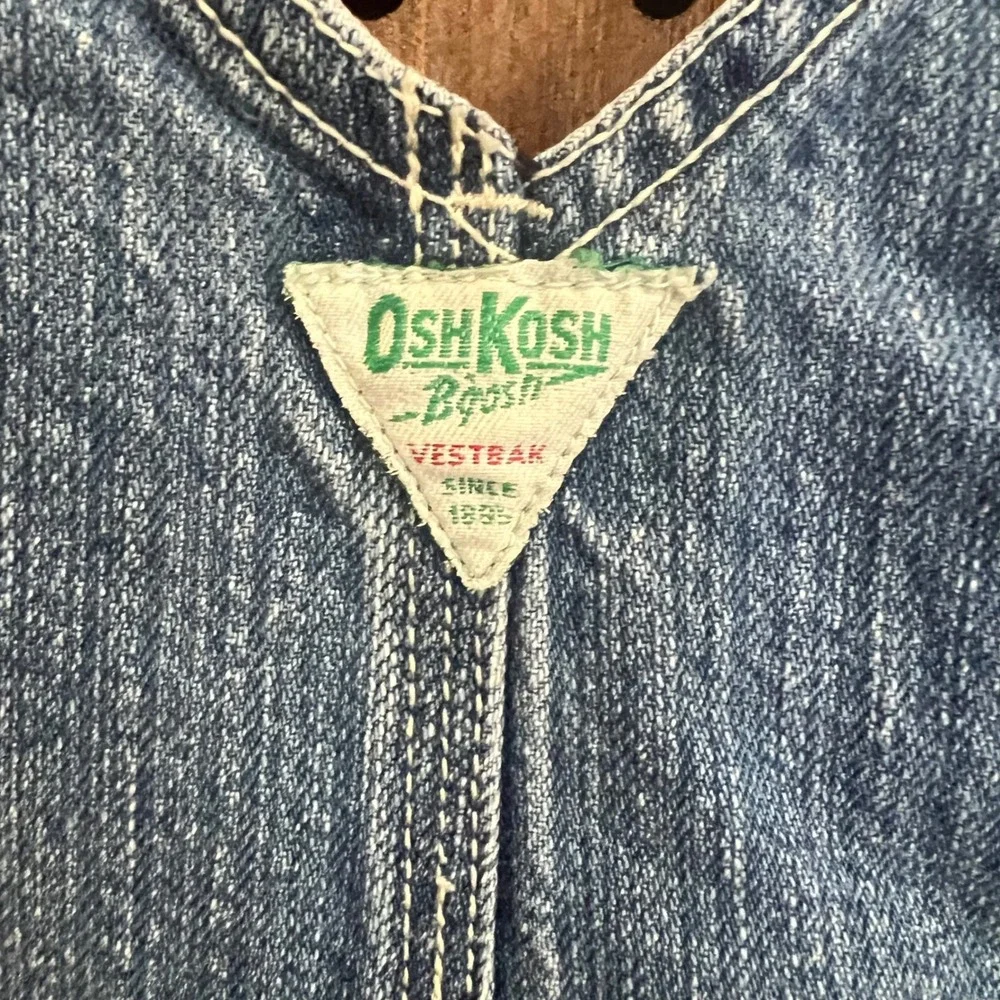 Oshkosh B'Gosh Blue Jean Overalls Size 12 Months VTG 90s Y2k